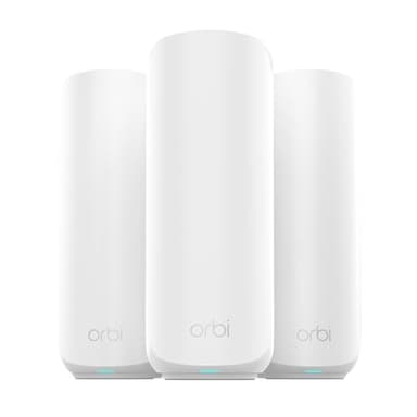 NETGEAR Orbi 370 Series | WiFi 7 Mesh System | RBE373 | Mesh WiFi Router + 2 Satellites | Up To 3.6 Gbps Speed | Covers 4,500 sq. ft | 70 Devices | 2.5GB Internet Port | Dual Band BE3600