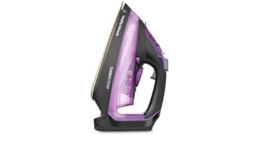 Morphy Richards Turbosteam Steam Iron, Non stick Ceramic Soleplate, 170g Boost, 50g Output, 380ml Water Tank, Anti-Scale and Drip, Auto Shut-off, 3m Cord, 2800W, Purple and Black, 303140