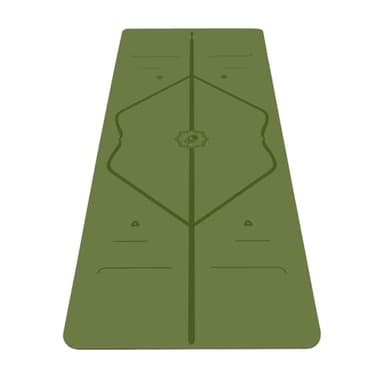 Liforme Original Yoga Mat – Free Yoga Bag, Patented Alignment System, Warrior-like Grip, Non-slip, Eco-friendly and Biodegradable, sweat-resistant, long, wide, 4.2mm thick mat for comfort (Olive)