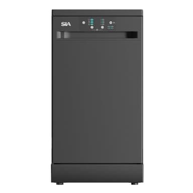 SIA SFSD459BL Freestanding Dishwasher, Slimline 45cm Width, 9 Place Settings, Delay Start, 4 Programs, 29 Minute Quick Wash, Black