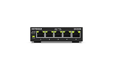 NETGEAR 5 Port Gigabit Ethernet Managed Network Switch (GS305E) - Desktop or Wall Mount, Home Network Hub, Office Ethernet Splitter, Silent Operation