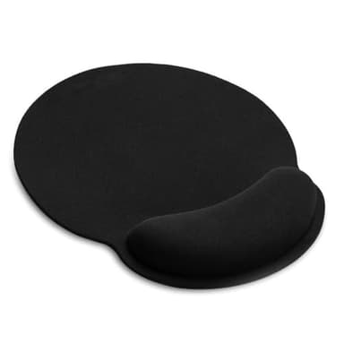 TEKXDD Mouse Mat BLACK ANTI-SLIP COMFORT MOUSE PAD MAT WITH GEL FOAM REST WRIST SUPPORT FOR PC LAPTOP - Compatible with Laser and Optical Mice