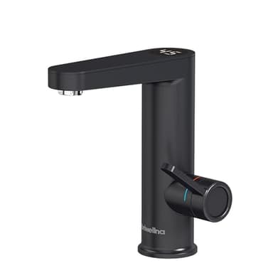 Briwellna Hot Water Tap for Bathroom Sinks, 220V Electric Instant Hot Water Heater Tap with Digital Display, Tankless Instant Heating Faucet (Black)