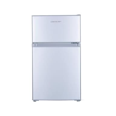 Cookology UCFF87SL 47cm Freestanding under counter Small Fridge Freezer in Silver - 87 Litre Capacity - 2 Doors - Adjustable Temperature Control - LED Light - 4 Star Freezer Rating