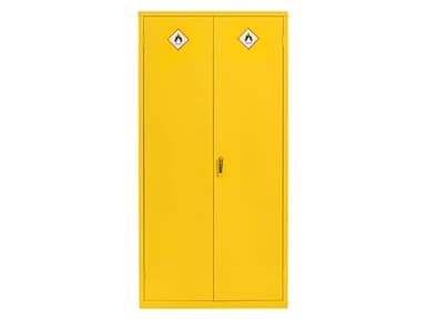 The Workplace Depot Hazardous Cabinet, Dangerous Substance COSHH Storage Unit (Yellow, 1830(H) x 918(W) x 470(D) mm)