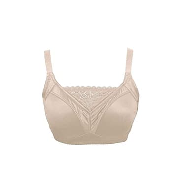 Sendyou Mastectomy Bra with Pockets for Breast Prothesis Wireless Women Everyday Bra SY53 (Skin, 36C)