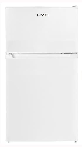 HYE 88L Under Counter Fridge Freezer – 63L Fridge & 25L Freezer, White Freestanding Design, Energy-Efficient 167 kWh/year, Quiet 41 dB, LED Interior, Reversible Door - RF01UCFF88W23