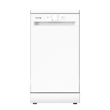 HYE Dishwasher - Slimline Dishwasher With 9 Place Settings, 45cm, Compact & Freestanding Design, White, ECO Program, Quick Wash, Quiet (49 dB) - DW0109PW19