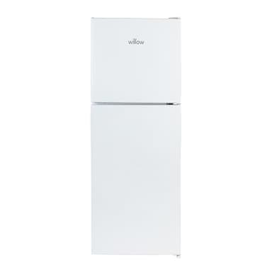 Willow WTM138W 138L Small Fridge Freezer with Adjustable Thermostat, Top Mount Slimline Fridge Freezer, Mark Proof Finish - White