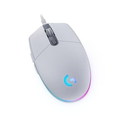 Logitech G203 Lightsync Gaming Mouse with Customizable RGB Lighting, 6 Programmable Buttons, Gaming Grade Sensor, 8K DPI Tracking, Lightweight - White