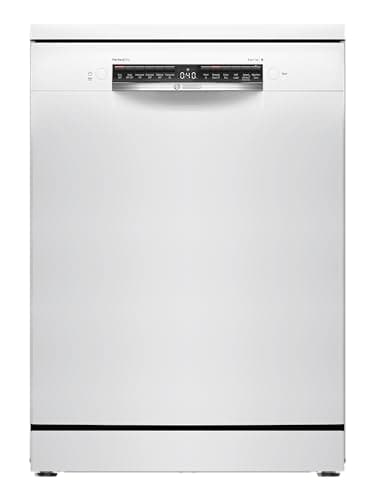 Bosch SMS6ZCW10G Series 6, Free-Standing Dishwasher, 60 cm, B Rated Energy, 9 L, 14 Place Settings, Silence Pro 40 dB Quiet, Ideal Dry Zeolith drying, Rackmatic Adjustable Basket, White