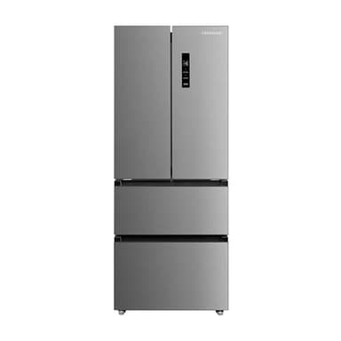 Cookology CFDF391IX 70cm Freestanding French Doors Fridge Freezer, 391 Litre Capacity with LCD Temperature Control, 4 Star Freezer and Frost Free - In Inox