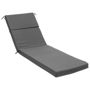 Warmiehomy Sun Lounger Cushion Only, Waterproof Garden Recliner Cushions with Removable Cover, Thicken Foam Filling Steamer Chair Cushions, Comfortable Outdoor Sunbed Cushion, 182x55x7.5cm(Dark Grey)