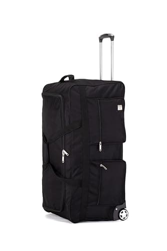 ATX Luggage 32" Large Wheeled Duffle Bag Lightweight Rolling Wheels Suitcase Extra Durable Holdall for Sports Travel and Cargo | Black