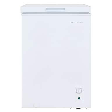 Cookology CCFZ99WH Freestanding Chest Freezer in White - 99 Litre Capacity - Suitable for Outbuildings & Garages - Adjustable Feet - Freezer and Refrigeration Modes - Temperature Control