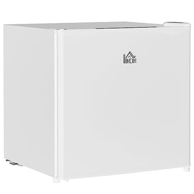 HOMCOM 46 Litre Table Top Mini Fridge, Small Fridge with Ice Box, Reversible Door, Adjustable Temperature and Legs for Bedrooms, Home Office, Cream