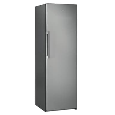 Whirlpool SW82QXRUK Upright Tall Fridge, 20 Shopping Bags Capacity, Stainless Steel, E Rated, 368L Storage, Auto Defrost, Adjustable Shelves, LED Lighting, H187.5 x W59.5 x D63 cm