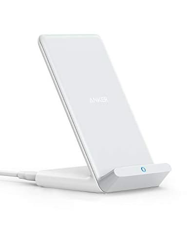 Anker Wireless Charger, PowerWave Stand, Qi-Certified for iPhone 17/16/15/14/13/12 Series, SE, 11, 11 Pro, 11 Pro Max, XR, Xs Max, 10W Fast-Charging Galaxy S20 S10 S9 S8, Note 10 (No AC Adapter)