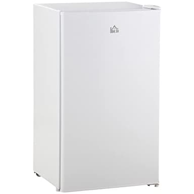 HOMCOM Under Counter Fridge, 91L Small Fridge with Chiller Box, Removable Shelf, Reversible Door, Adjustable Legs, Mini Refrigerator, White
