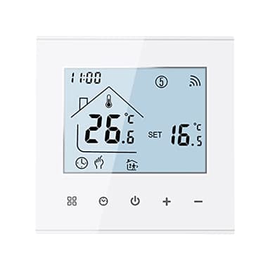 MincoHome Smart Thermostat Save Energy WiFi Digital Room Thermostat Underfloor Heating Temperature Controller Compatible Amazon Alexa, Google Assistant (White for Electric Heating)