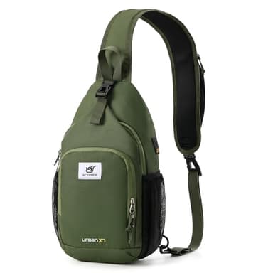 SKYSPER Sling Bag RFID Crossbody Sling Backpack Cross Body Shoulder Bag Travel Hiking Daypack for Women Men(Armygreen,Medium)