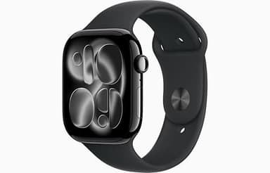 Apple Watch Series 11 [GPS, 46mm] Jet Black Aluminum Case with Black Sport Band, M/L (Renewed)