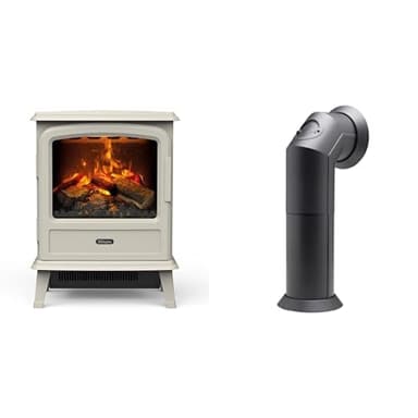 Dimplex Evandale Pebble Optimyst Light Grey Electric Stove Fire and Stove Pipe Accessory for Electric Fires