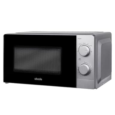 Abode 20L Manual Microwave Silver 700W with 5 Power Levels & Timer, Button & Dial Control, Defrost Function, AMM2005S