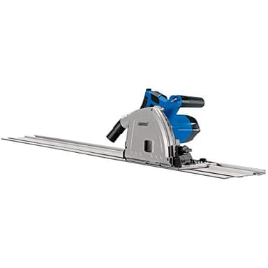Draper 1200W Plunge Saw 230V | 700mm Guide Rails | 165mm Blade Diameter Mitre Saw| 5200rpm No Load Speed | Electric Powered 2m Cable | 57341