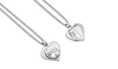 MEDI SAFE by Arabesques Jewels LADIES HEART SOS NECKLACE/PENDANT. Medical ID emergency/allergy alert jewellery. Stainless Steel. Silver Talisman (1121)