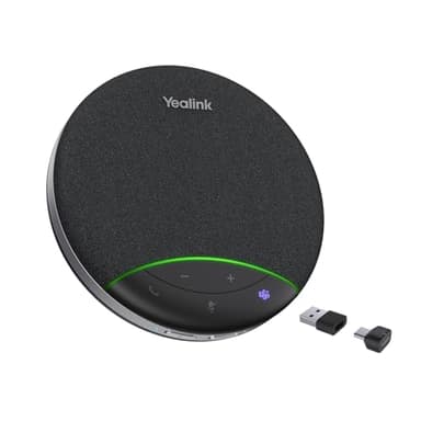 Yealink SP92 Office Conference Speaker and Microphone, Portable Bluetooth Speaker with Dongle, AI Noise Cancelling Mic, 20H Call Time, Plug and Play Conference Microphone for Small Meeting Room