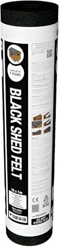 Waterproof Black Shed Roof Felt 1m x 2m, Durable Weatherproof Covering for Garden Sheds, Kennels, Hutches, and Outdoor Buildings