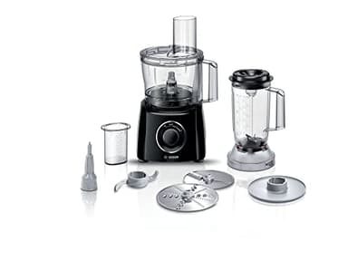 Bosch MultiTalent 3 MCM3201BGB 800W 2.3L Food Processor with 2 speeds, 1 litre blender and/Slicing/Grating/Beating attachments. - Black