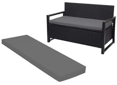 Crescent Textile 100% Waterproof Garden Bench Cushion 2/3/4 Seater Outdoor Long Bench Seat Pad for Lawn & Garden, Patio, Office, Coffee Shop with Removable Cover (2 Seater 108cm x 45cm x 5cm, Gray)