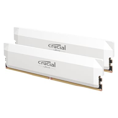 Crucial Pro DDR5 RAM 32GB Kit (2x16GB) 6000MHz CL36, Overclocking Gaming, Intel XMP 3.0 / AMD EXPO, Computer Memory (PC), White - CP2K16G60C36U5W