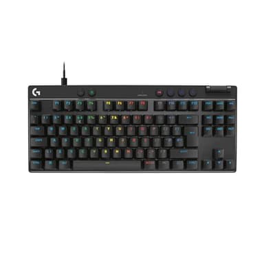 Logitech G PRO X TKL RAPID Tenkeyless Wired Gaming Keyboard With Magnetic Analog Switches, Rapid Trigger Mode, Adjustable Actuation, and Customisable RGB Lighting, QWERTY UK English Layout - Black