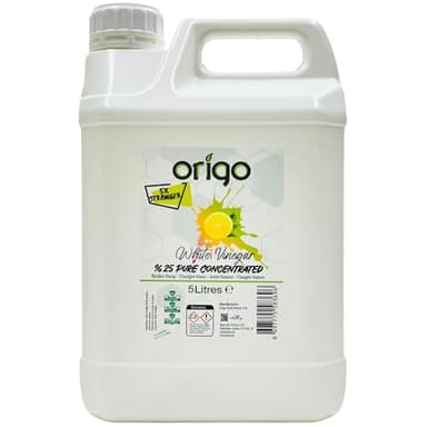 Lemon White Vinegar 25% Concentrate 5L | 5x Stronger Than Regular White Vinegar | Powerful Cleaning Vinegar, Tough Stain Remover & Natural Weed Killer for Household & Garden Use