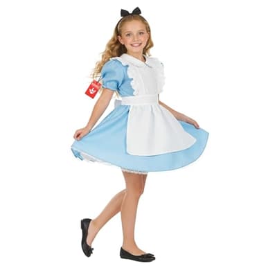 Fun Shack Alice in Wonderland Costume for Girls, Alice in Wonderland Costume Kids, World Book Day Costumes for Girls, Large
