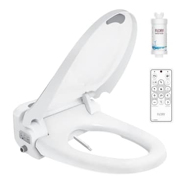 Electronic Smart Bidet Toilet Seat with Dryer, 608XR, Ultimate Version, 5 Cleaning Modes with Water Filter, Self-Cleaning Nozzle, Heated Toilet Seat, Remote and Side Button (608-small)