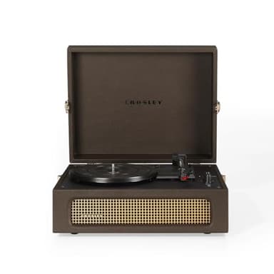 Crosley Voyager Portable Turntable - Bluetooth Record Player, 3-Speed Suitcase Vinyl Player, Home Turntables for Vinyl Records, Built in Stereo Speakers & Bluetooth Receiver, AUX Input, Cocao