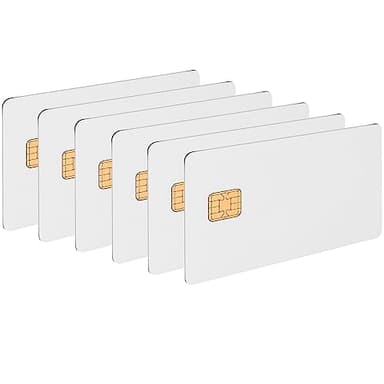 X-belmox J2a040 Chip Java Jcop Cards Unfused, Card Swiper, J2a040 Java Smart Card with 2 Track, 8.4mm HICO Magnetic Stripe, White Cards with Chip - 6 Pack