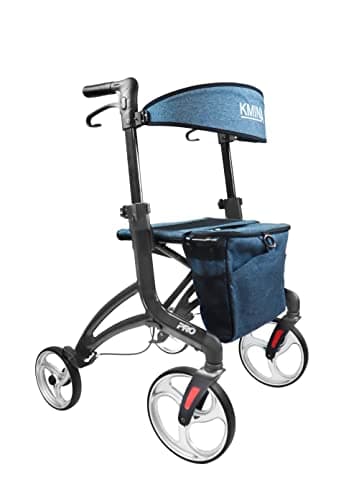 KMINA Rollator for Tall People with Seat (User Height 5'9" to 6'6"), Foldable, 4 Wheel, Large People - KMINA PRO
