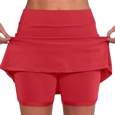 Skirts for Women UK Golf Skort Yoga Skirts for Women Sports Skirt High Waisted Workout Golf Skorts with Shorts Underneath Activewear Women's Tennis Shorts Quick Dry Gym Athletic Running Solid