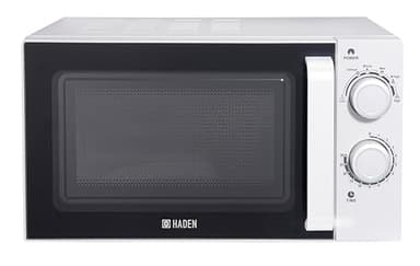 Haden Stainless Steel Interior Microwave Oven - 20l White Microwave, 700W with 6 Power Levels, 30min Timer, Defrost Function and 24.5cm Turntable Glass - Easy To Clean Microwave