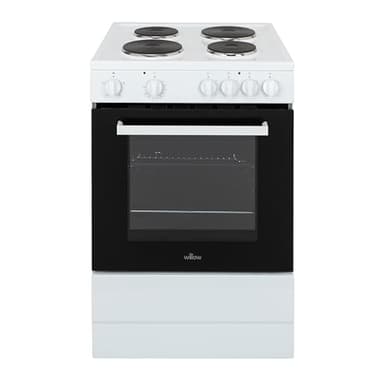 Willow WSE60WH 68L Freestanding Single Cavity Cooker, 60cm Electric Cooker - White