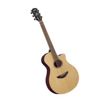 YAMAHA APX600M Electro-Acoustic Guitar – Matte Finish, Slim Thinline Body, 25” Scale, Solid Top, System65 Pickup with EQ and Tuner – Natural Satin