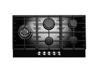 Teknix Signature Collection SCGH91B 90cm Gas Hob with 3.8Kw Wok Burner - Black Glass