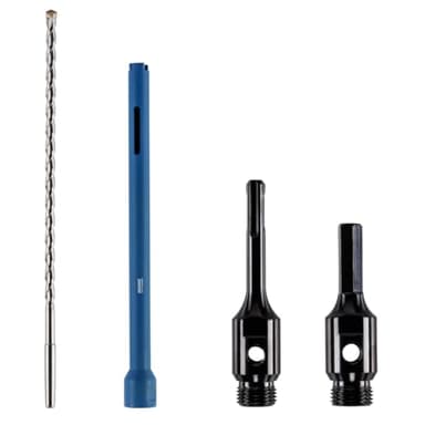 28mm x 300mm Long Diamond Core Drill Bit Set Includes SDS Adapter, Hex Shank Adapter & Centre Drill Bit. To Be Used In Concrete Masonry Brick Block Stone Granite Diamond Drill Bit Core Accessories