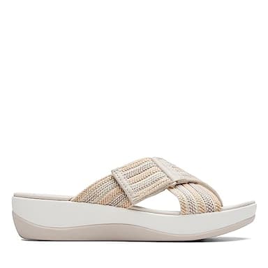 Clarks Women's Arla Wave Slide Sandal, Beige Combi, 5 UK