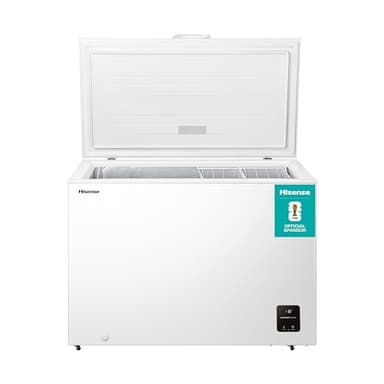 Hisense FC386D4AWLE 297Litres Freestanding Chest Freezer, 4 Star Freezer Rating, E Rated in White